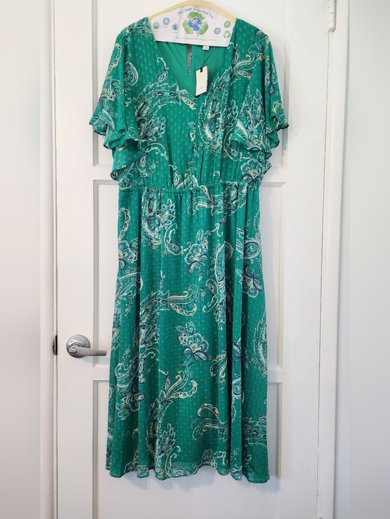 Dana Buchman Dresses & Skirts - NWT Teal Paisley V-Neck Maxi Dress - XL